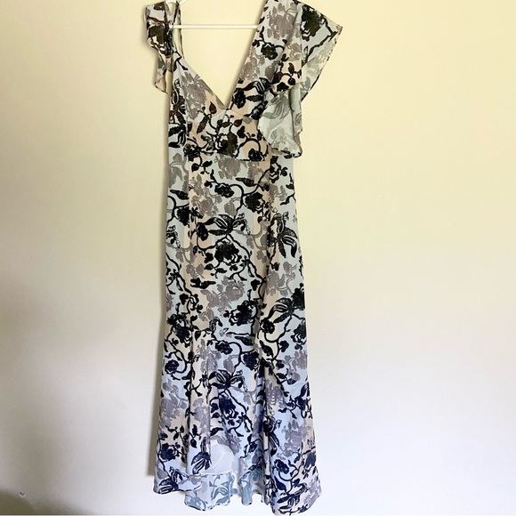 Adeam Floral Asymmetric Dress Sz 4 - Picture 3 of 7